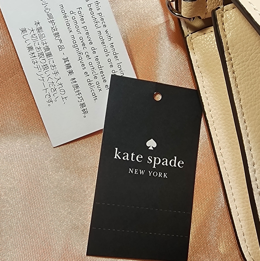 Kate Spade "Ivy" Floral Leather Crossbody in Fresh Peach - Gorgeous! K0456 NWT - Picture 7 of 8